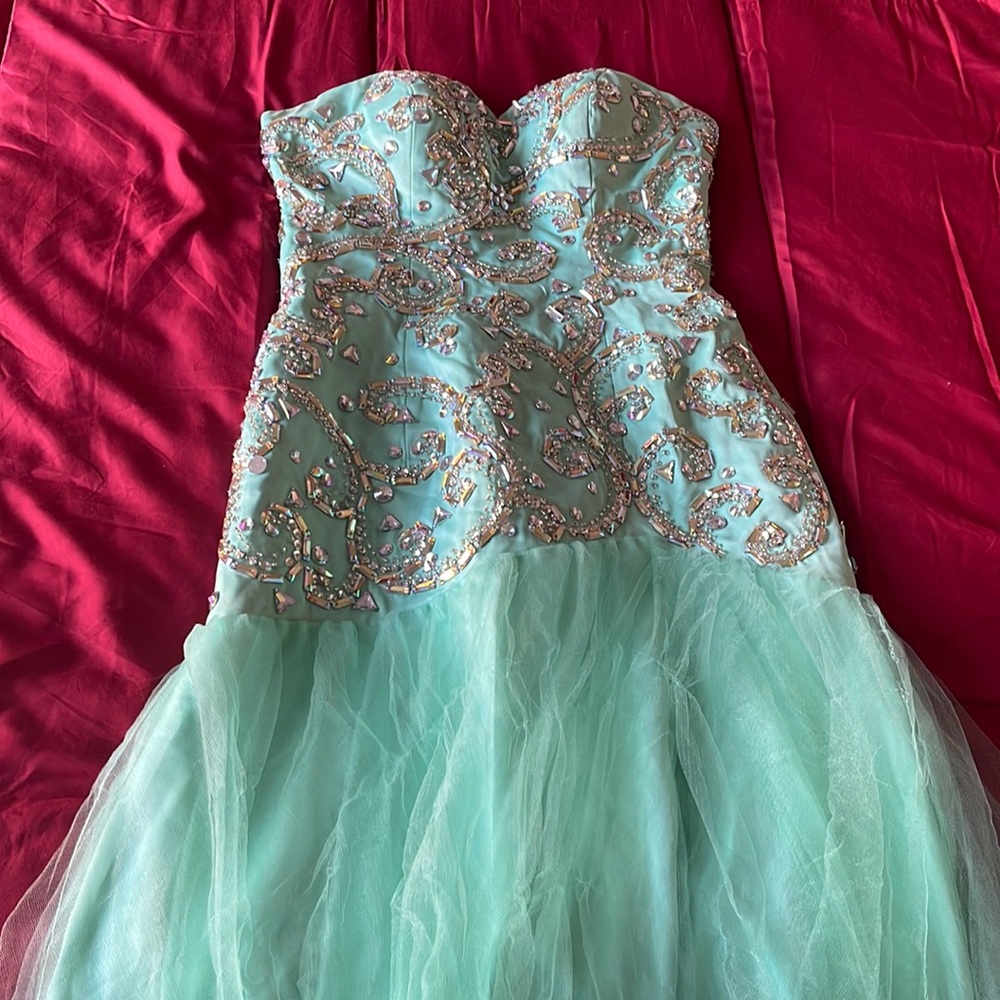 Mint Long Maxi Wedding / Prom Dress